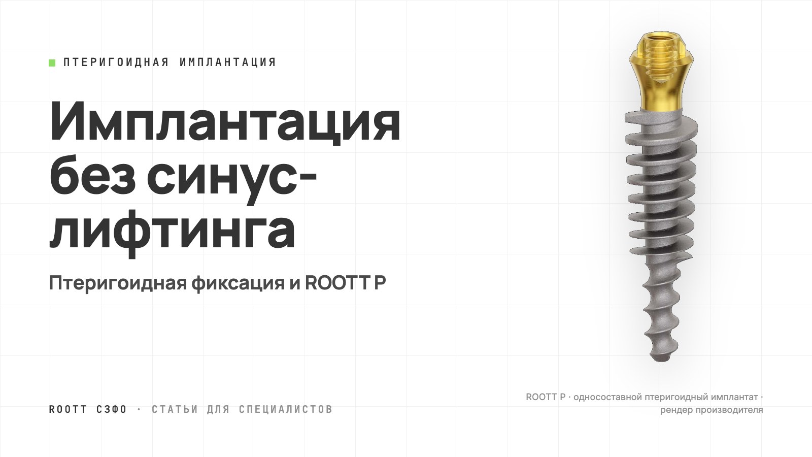Обложка статьи: птеригоидный имплантат ROOTT P, рендер производителя